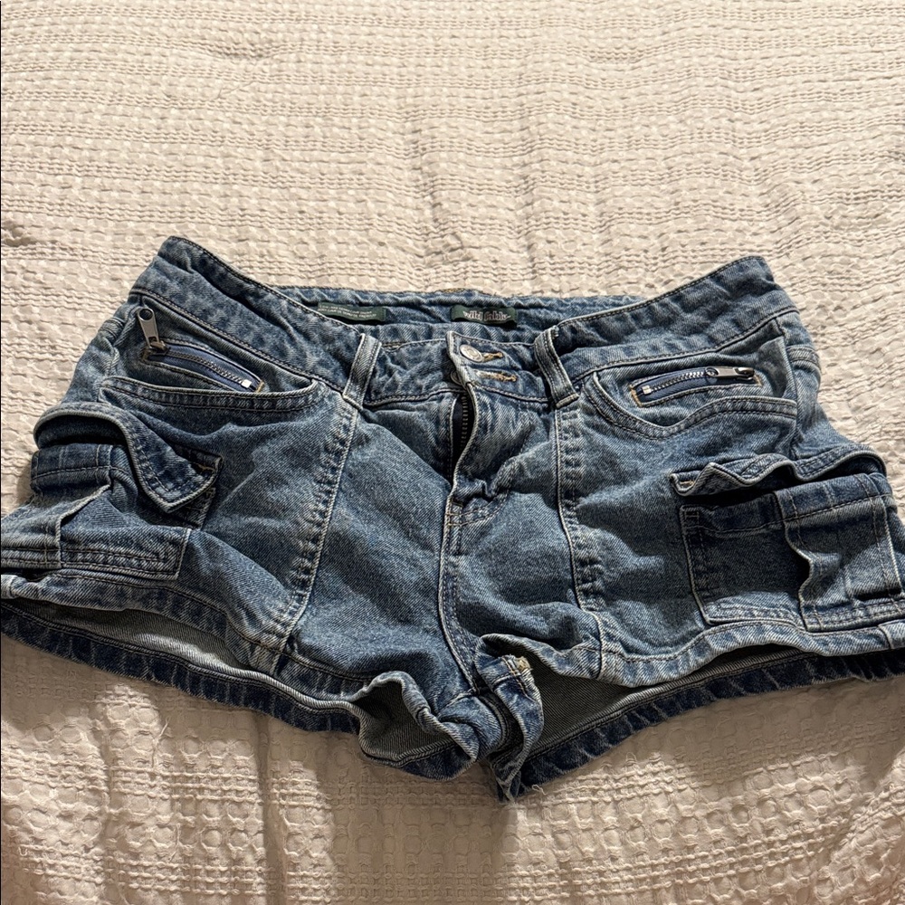 wild fable Blue Denim Cargo Shortalls